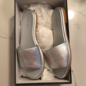 Pure Navy Leather Slide Sandal